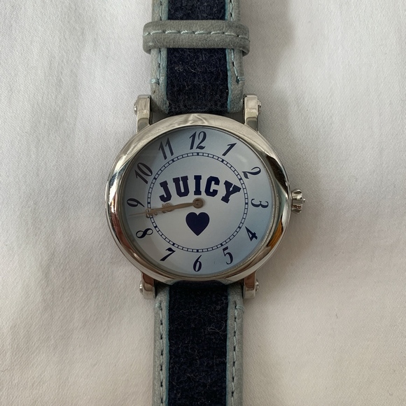 Juicy Couture Blue Leather and Velour Watch - Picture 2 of 7